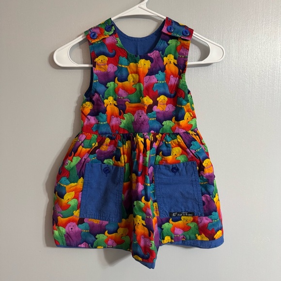 Blue and Red Reversible Sleeveless Scoop Neck Sundress Size 4 - Picture 7 of 7